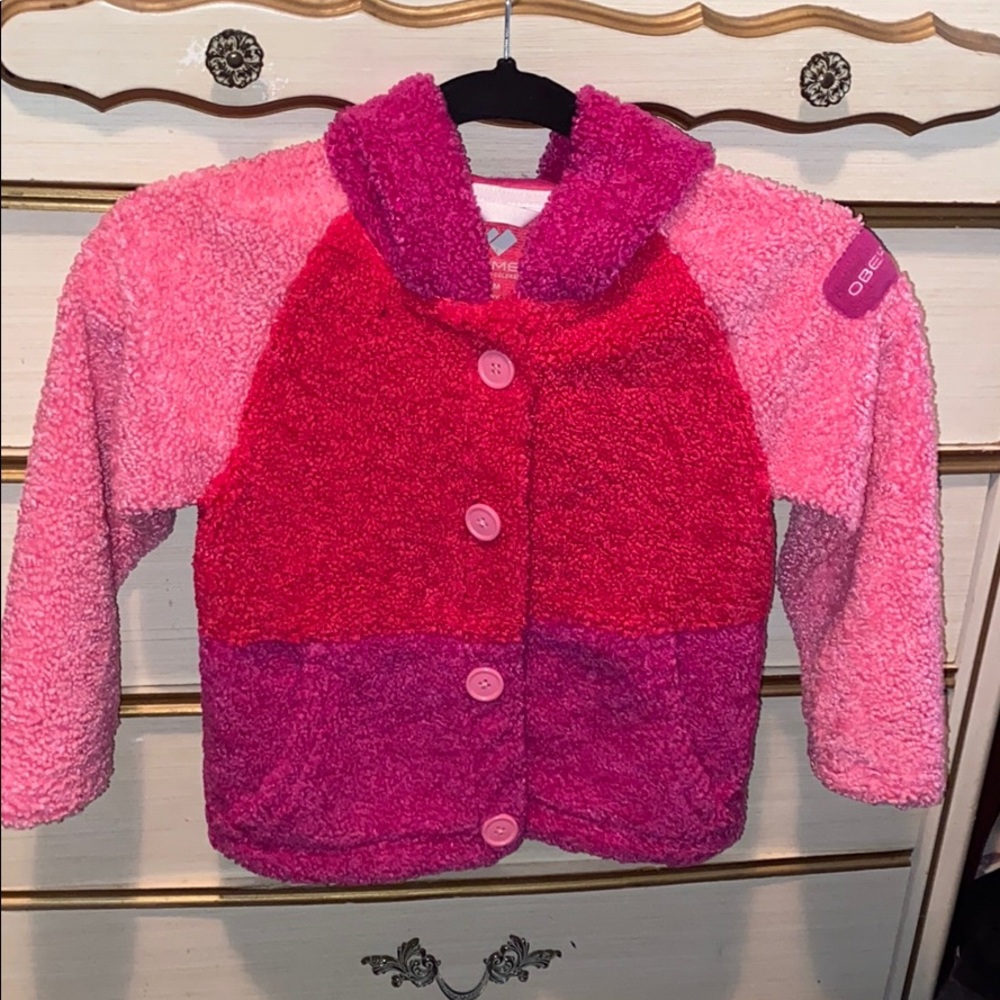 EUC Obermeyer pink avenger fleece boucle jacket